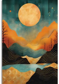 Tablou apus abstract cu tentă de lux