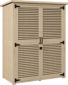 Outsunny Magazie de Gradina din Lemn, Dulap de Depozitare