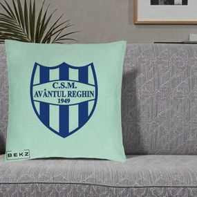 Perna Personalizata CSM Avantul Reghin 1949, 40x40 cm, Verde Menta, Husa Detasabila, Perna Inclusa, BEKZ®