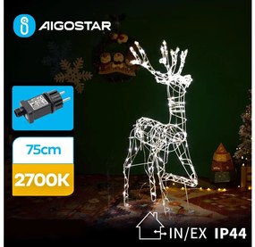 Decorațiune LED de Crăciun de exterior LED/3,6W/31/230V 2700K 75 cm IP44 ren Aigostar