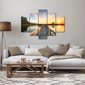 Tablou ponton din lemn (150x105 cm)
