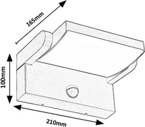 Aplică LED de exterior cu senzor Brilagi ANKLE LED/18W/230V 3000K IP65