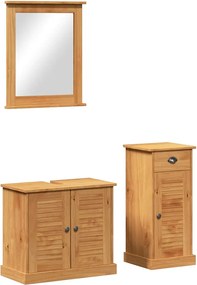 vidaXL Set de mobilier pentru baie cu sertar VIGO 3 pcs Maro miere