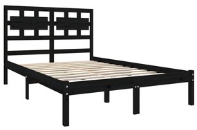 Cadru pat Small Double 4FT, negru, 120x190 cm, lemn masiv Negru, 120 x 190 cm