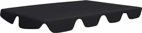 vidaXL Copertină de rezervă leagăn grădină, negru, 150/130x105/70 cm