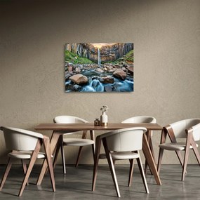 Tablou pe sticlă - Cascada Svartifoss, Islanda (70x50 cm)