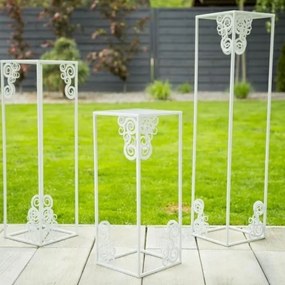 Suport pentru flori 80x24 cm, alb