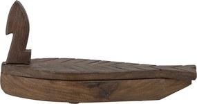 Cutie de depozitare cu capac din lemn reciclat maro, 25x5x9 cm, „Hamida”