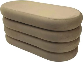 Bancheta cu spatiu de depozitare Catifea champagne, VOGUE 85cm