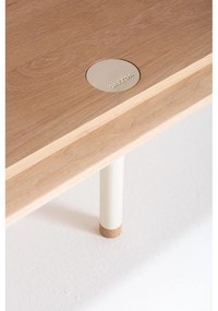 Comodă TV albă/în culoare naturală din lemn de stejar 180x64 cm Fina – Gazzda