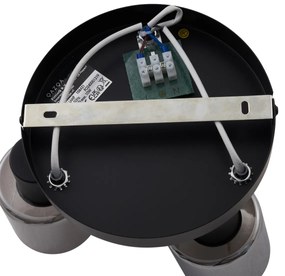 Plafonieră modernă neagră cu 3 lumini și sticlă fumuriu rotundă - Cilin