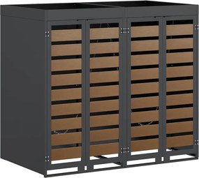 vidaXL Depozitare pentru 3 pubele Wheelie 340 x 77.5 x 115.5 cm Oțel