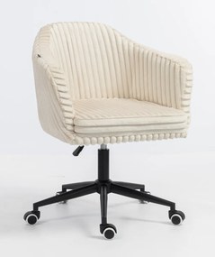 HR832K Scaun Cappuccino Teddy Cord cu Bază Neagră