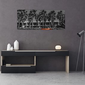 Tablou - Mașină roșie, retro (120x50 cm)