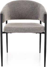 Scaun de dining AKITA cu picioare negre, gri