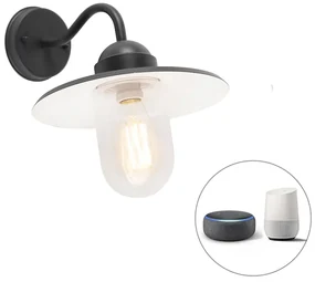 Lampă de perete inteligentă rustică antracit IP44 cu Wi-Fi E27 - Kansas
