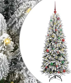 vidaXL Brad de Crăciun artificial cu 150 LED cu suport Alb 150 cm