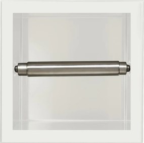 Suport hartie igienica incastrat Balneo Wall-Box alb periat