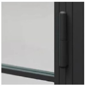 Usa de interior din sticla Porta Loft Steel cu rama neagra din otel Model 2, 974 x 2053, Negru