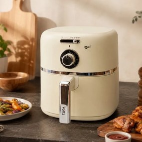 Friteuza cu aer cald Oliver Voltz Nice OV51980PR, 1500 W, 4,2 l, 60-200°C, Timer 60 min, Strat antiaderent, Crem