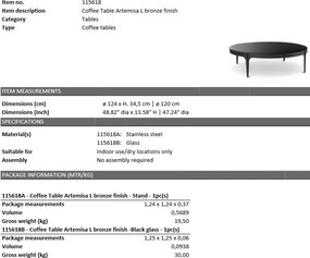 Masuta de cafea design LUX Artemisa L, bronz 115618 HZ