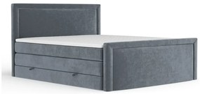 Pat boxspring gri închis cu spațiu de depozitare 180x200 cm Lavenda – Maison de Rêve