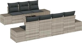 vidaXL Set de canapele pentru grădină 8 pcs Gri deschis și gri închis