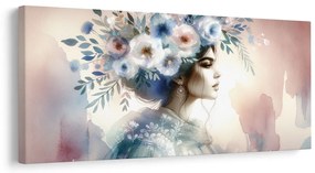 Tablou femeie cu coroană de flori
