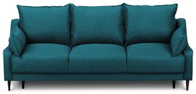 Canapea extensibilă cu spațiu pentru depozitare Mazzini Sofas Ancolie, turcoaz, 215 cm