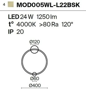 Aplice LED de perete design modern Halo alama 40cm