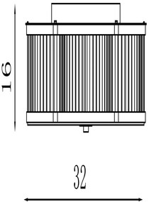 Plafoniera metal alama antique, sticla Lotus 2L