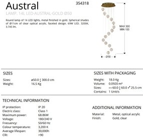 Lustra casa scarii cu 14 pendule LED design modern Austral SV-354318