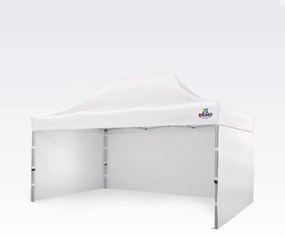 Cort tip foarfecă 3x4,5 m ALU, și pentru motorsport - cu 3 pereți - Alb