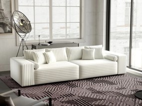 Canapea extensibilă dumonde cu ladă de depozitare si sezut confortabil din spuma high-density, Marbela Ambience Ivory XXL 295x100 cm