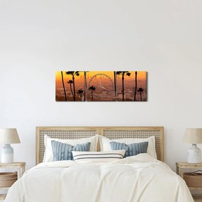 Tablou - Panorama din Los Angeles (cu ceas) (90x30 cm)