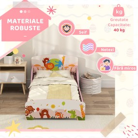 AIYAPLAY Pat pentru Copii 3+ Ani cu Margini Înalțate și Bariere Roz | Aosom Romania