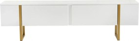Comoda TV SERENITY, alb/auriu, PAL/metal, 180x30x50 cm