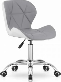 OFERTA Scaun de birou alb-gri AVOLA VELVET II. calitate
