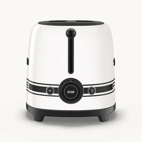 Prăjitor de pâine SMEG 50's Style Porsche TSF01PCWEU, 950 W, 2 felii, 6 niveluri, Tava pentru firimituri, Cablu integrat, Oțel inoxidabil, Alb