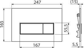 Set rezervor wc incastrat AM101 1120 cu clapeta de actionare M578 negru mat