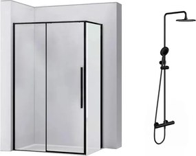 Pachet cabina de dus Rea Solar negru 90x120 cm si coloana de dus OMNIRES Y negru