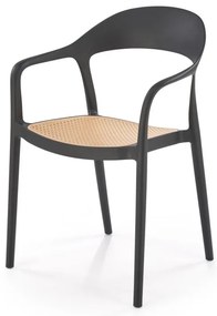 Scaun plastic K530 negru/natur