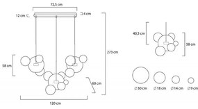 Lustra cu 3 pendule LED design modern Boliccine