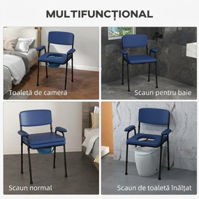 HOMCOM Scaun cu Vas de Toaleta pentru Varstnici
