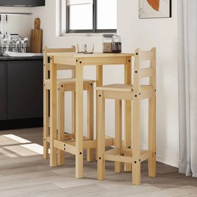 vidaXL Set mobilier de bar, 3 piese, lemn masiv de pin