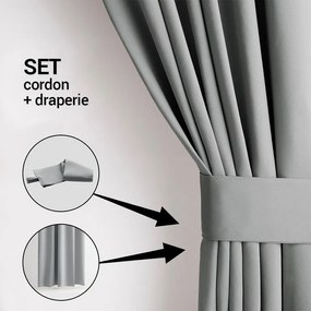 Draperie groasă blackout RESTILO argint 140 x 245 cm set 2 buc