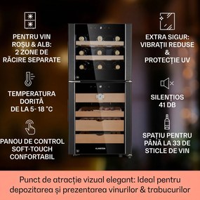 Klarstein El Dorado 89, umidor și frigider pentru vin, ecran tactil, 89L, LED