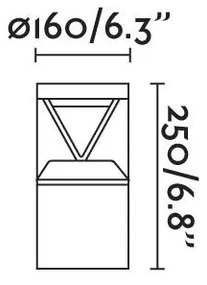 Mini Stalp LED iluminat exterior simetric 360º IP65 RUSH 25cm 4000K
