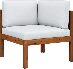 vidaXL Canapea de colț de grădină cu perne, lemn de salcâm și frânghie