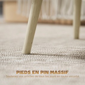 HOMCOM Masă de cafea rabatabilă, masă de salon cu 2 compartimente ascunse și picioare din pin, 91 x 56 x 43 cm, stejar | Aosom Romania